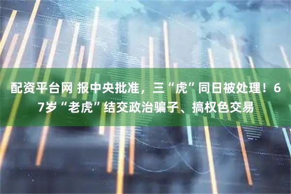 配资平台网 报中央批准，三“虎”同日被处理！67岁“老虎”结交政治骗子、搞权色交易